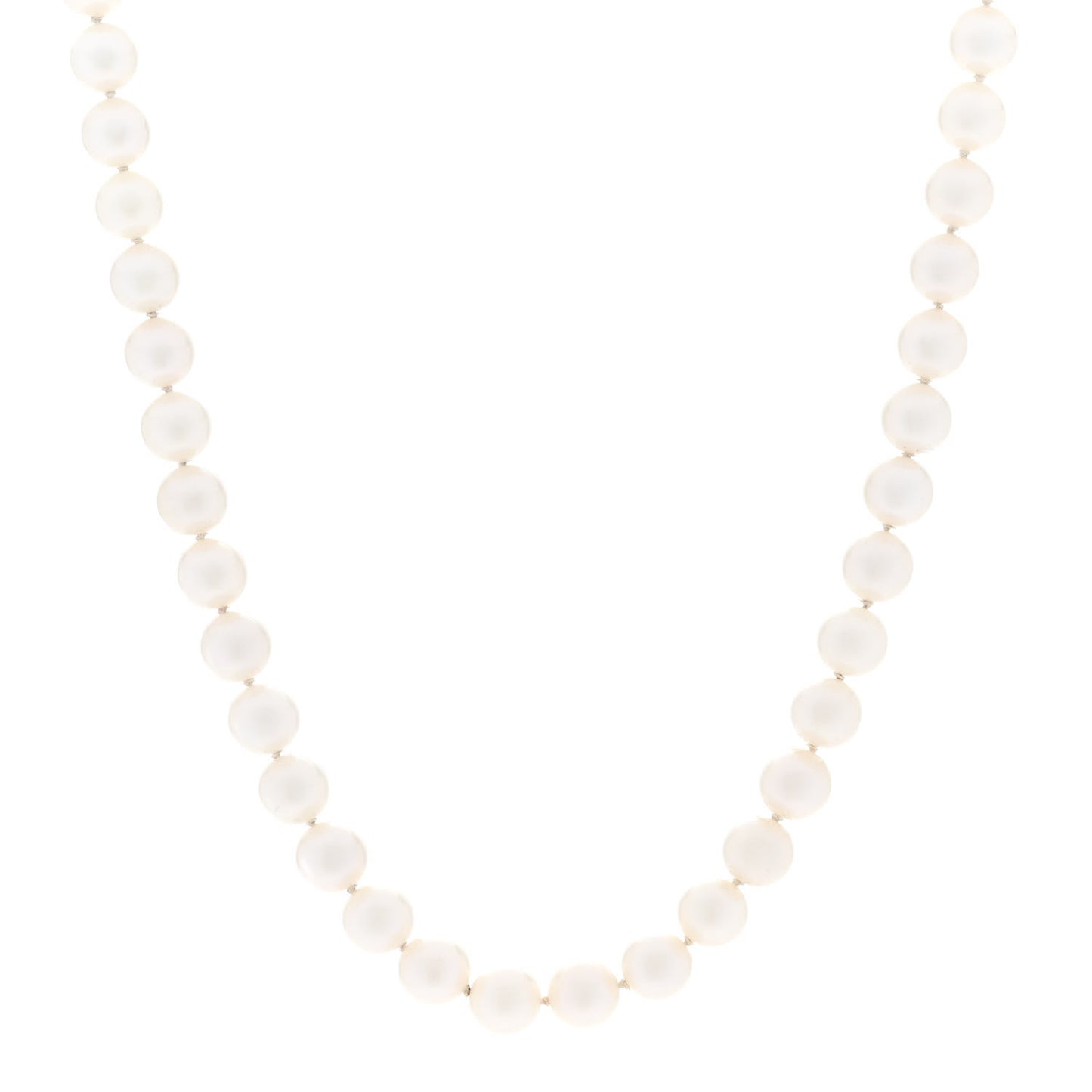 18K Yellow Gold Akoya Cultured Pearl 7-7.5mm Strand Necklace 14"