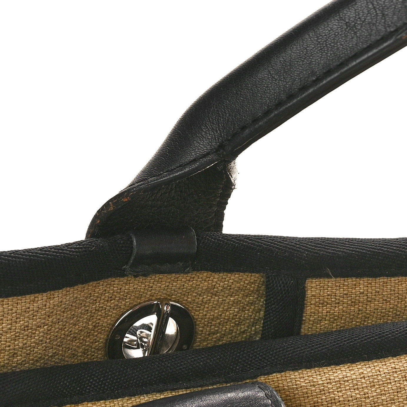 Canvas Medium Deauville Tote Beige Black
