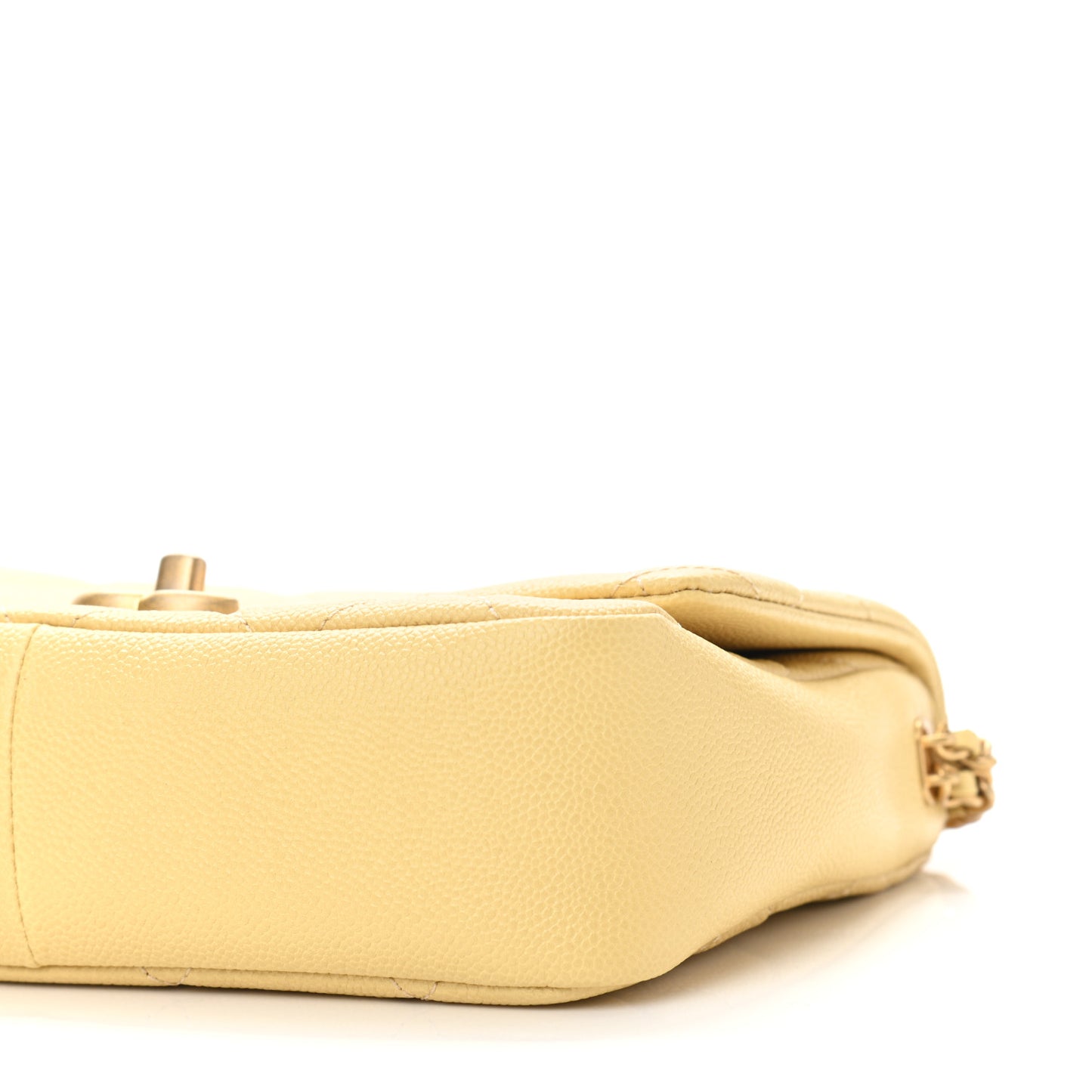 Shiny Caviar Quilted Small Chain Melody Flap Yellow