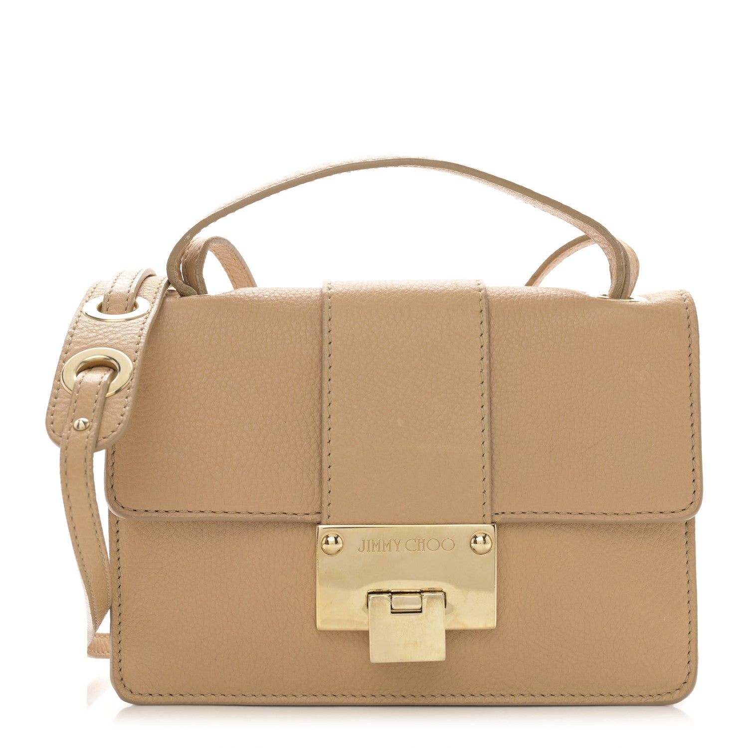 Jimmy Choo Calfskin Rebel Crossbody Bag Beige 1 of 15