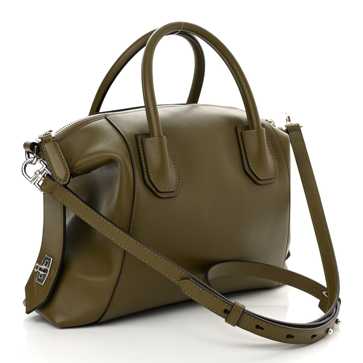 Smooth Calfskin Small Soft Antigona Dark Khaki