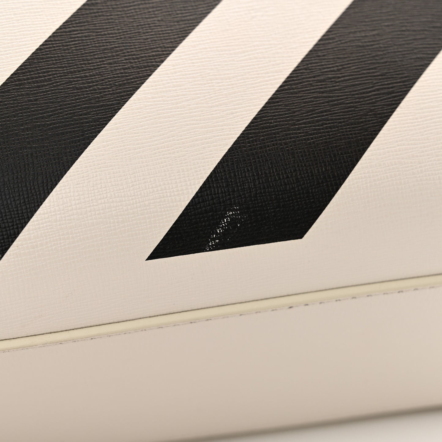 Saffiano Striped Diag Binder Crossbody White