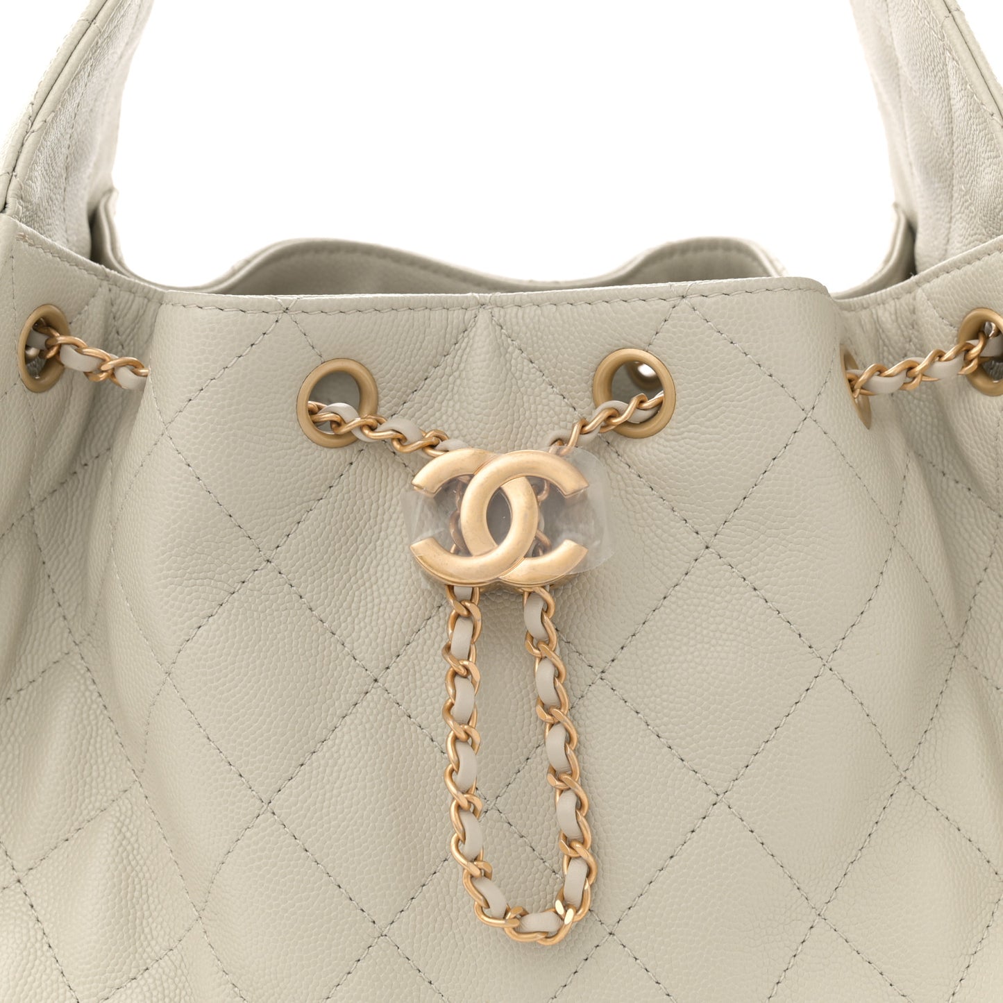 Caviar Quilted Small Chanel 25 Handbag Light Grey