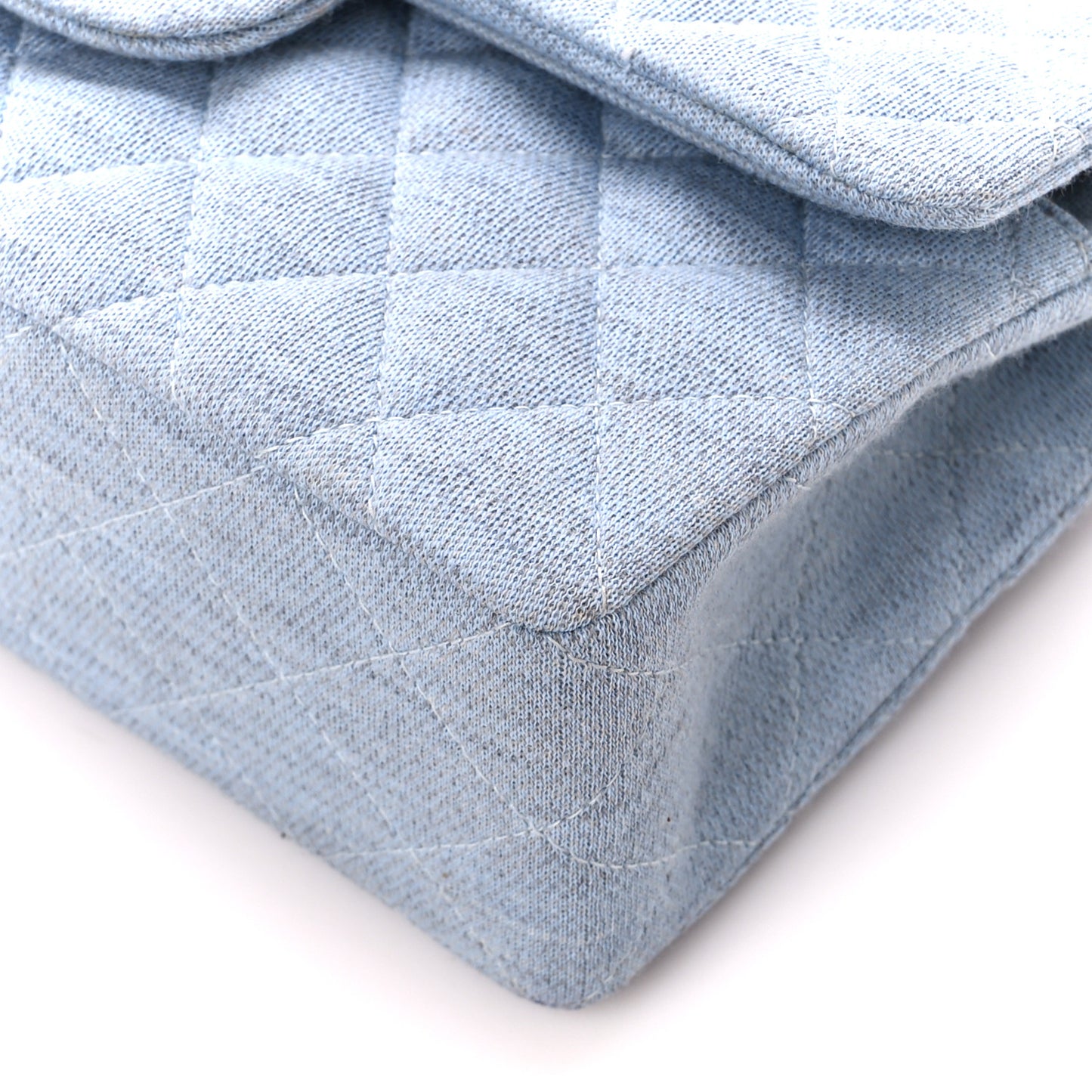 Jersey Quilted Small Double Flap Blue Clair