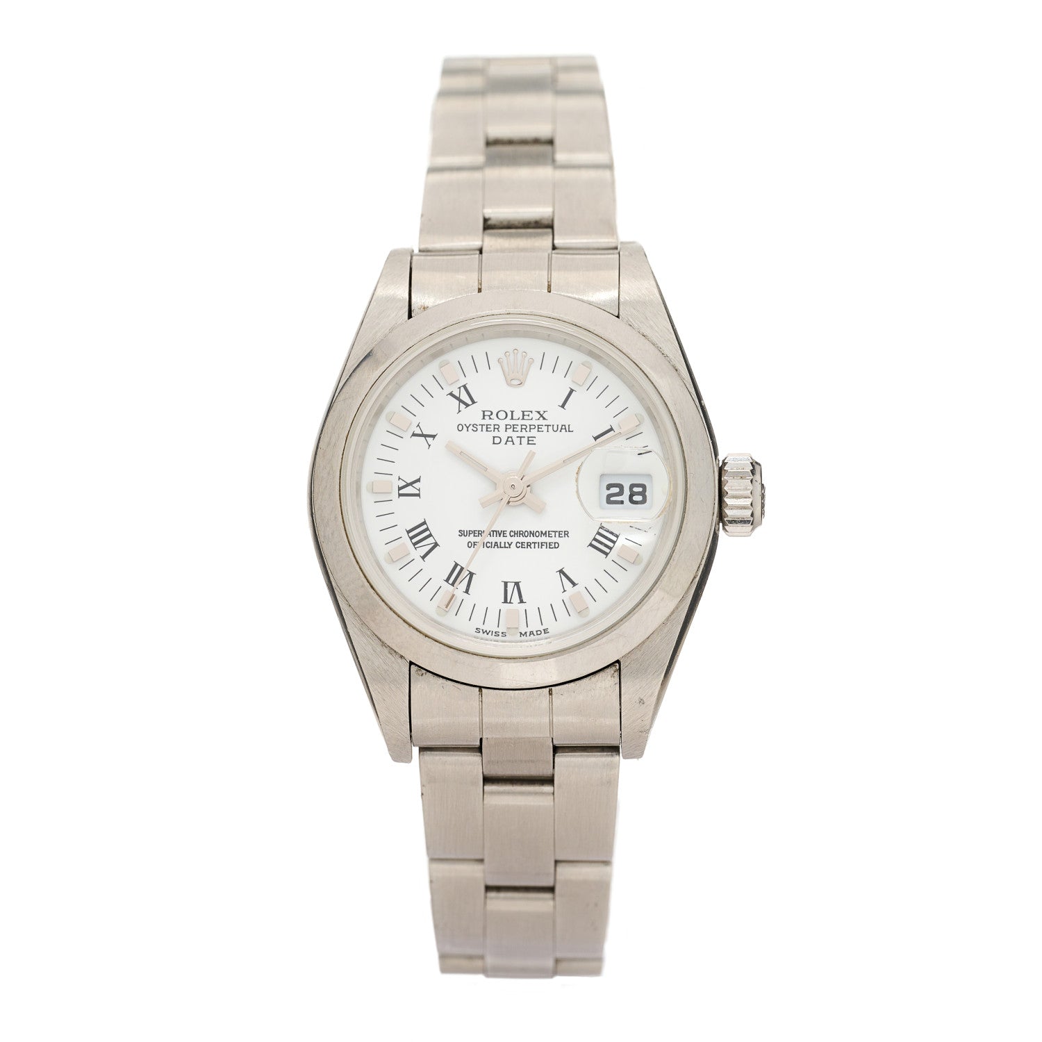 Rolex Stainless Steel 26mm Oyster Perpetual Date Watch White Roman 79160 1 of 4
