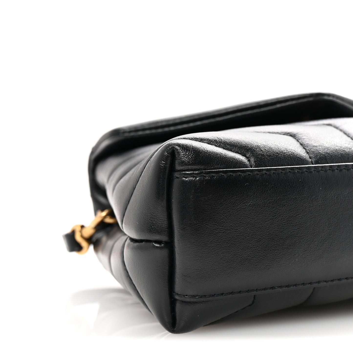 Calfskin Y Quilted Monogram Toy Loulou Crossbody Bag Black