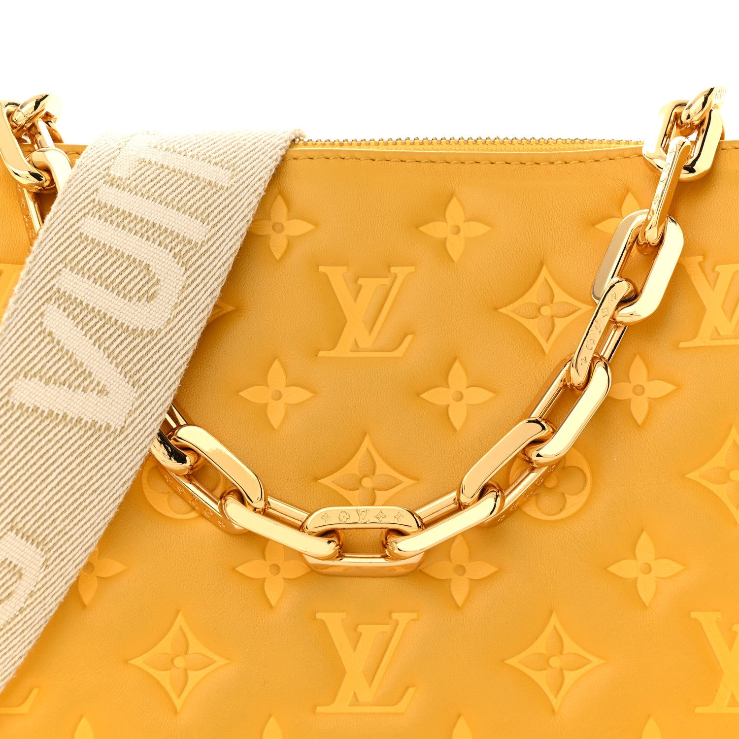 Louis Vuitton Lambskin Embossed Monogram Coussin PM Sunflower 8 of 11