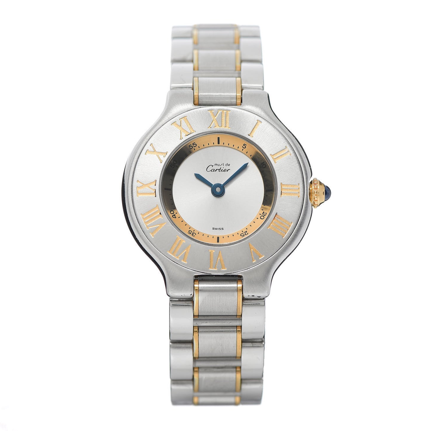 Stainless Steel 18K Yellow Gold 28mm Must De 21 Quartz Watch
