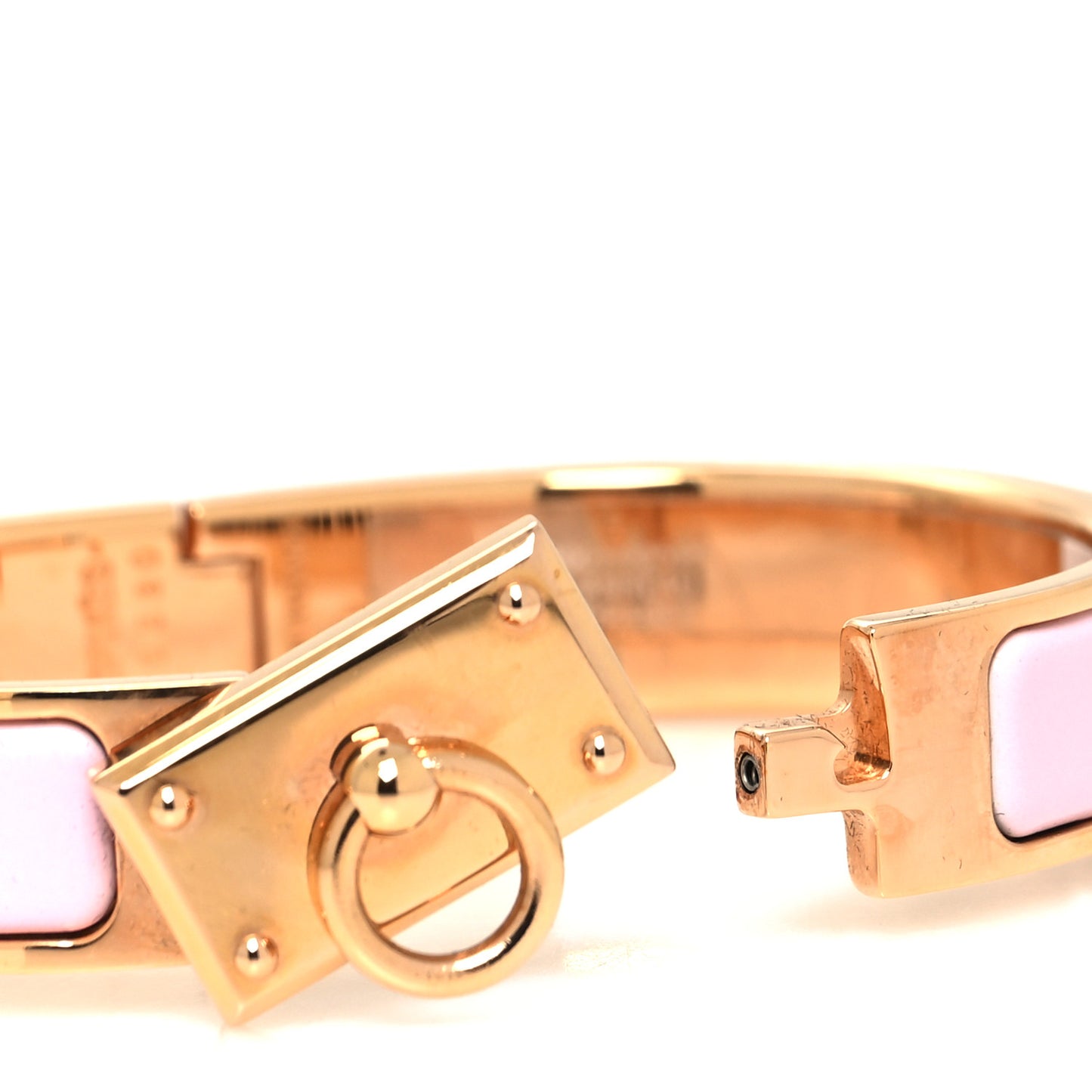 Enamel Clic Anneau Bracelet PM Rose Dragee