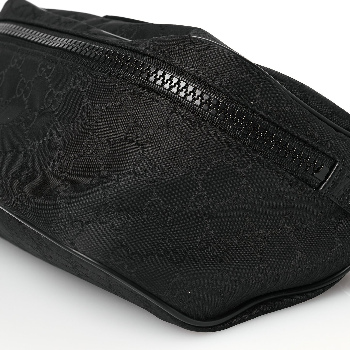 Nylon Monogram Fanny Pack Belt Bag Black