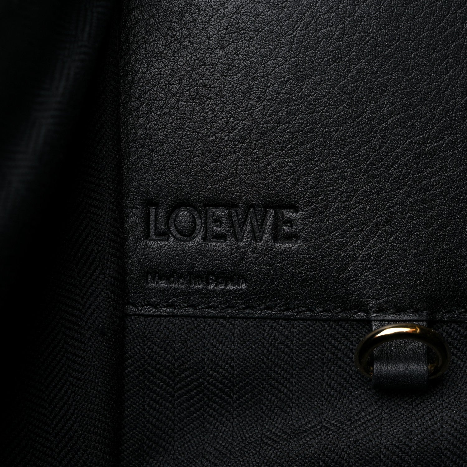 Loewe Calfskin Tweed Small Hammock Shoulder Bag Tan Black 6 of 14