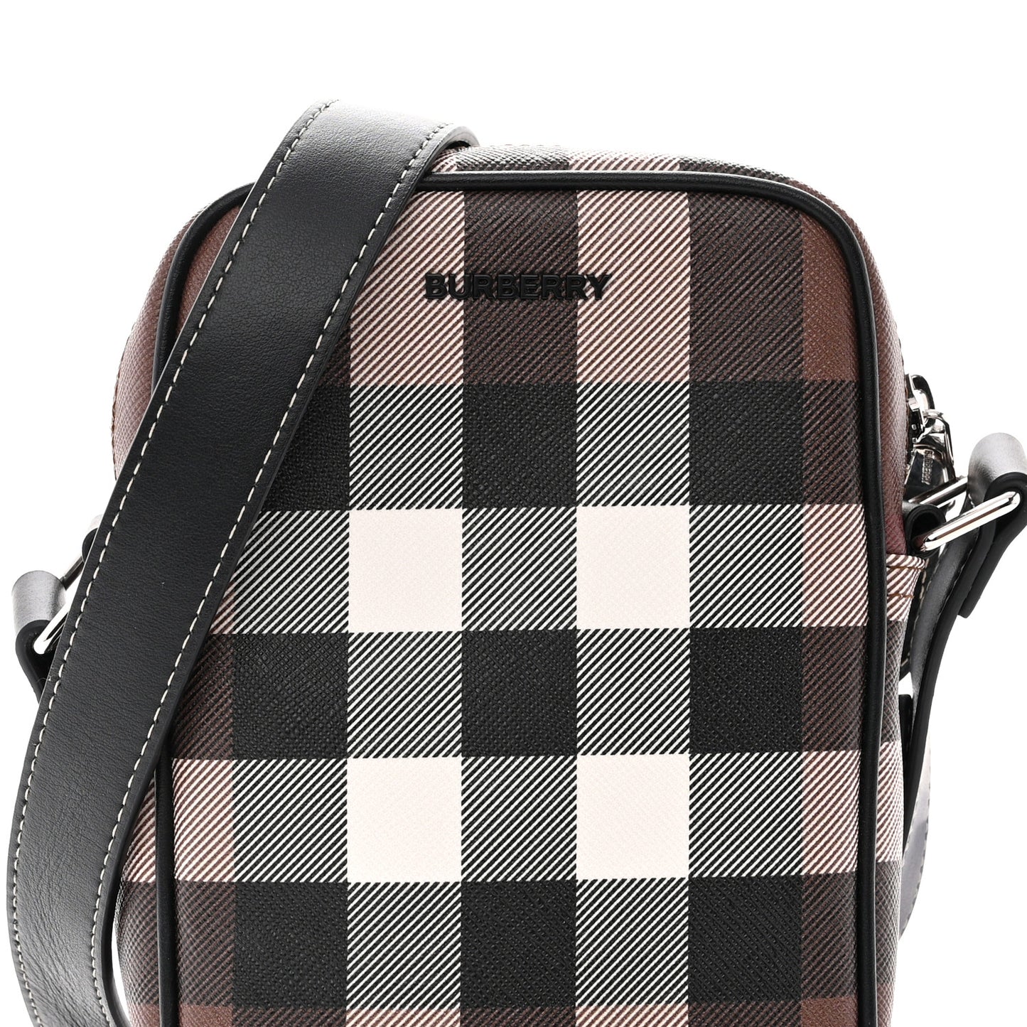 Canvas Check Vertical Paddy Bag Birch Brown
