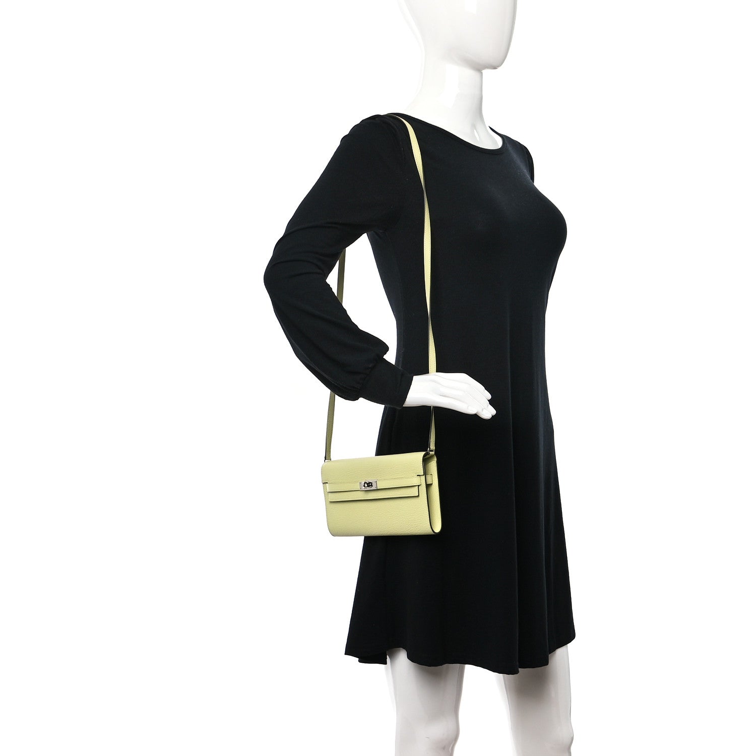 Hermes Chevre Mysore Kelly Wallet To Go Jaune Bourgeon 2 of 11