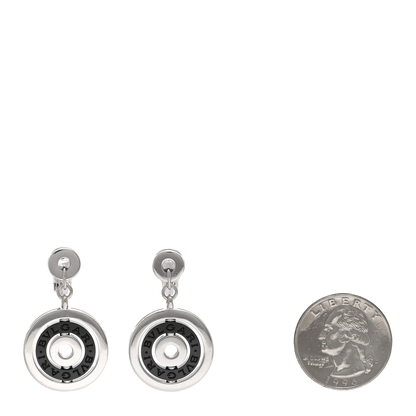 18K White Gold Black Ceramic Astrale Cerchi Drop Earrings
