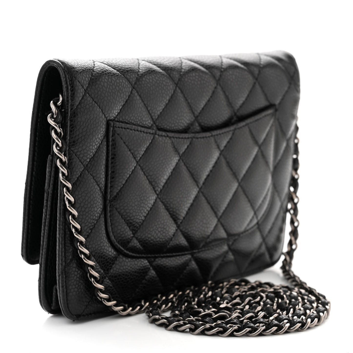 Caviar Quilted Reissue Wallet On Chain WOC Black