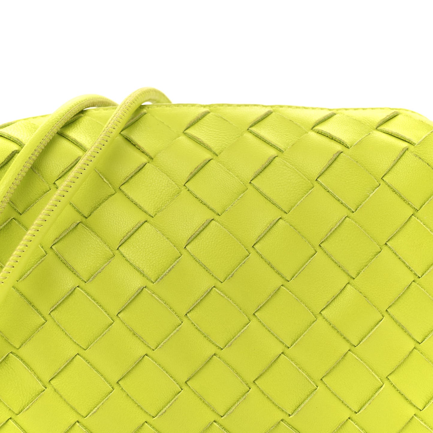Nappa Intrecciato Mini Loop Camera Bag Acid Kiwi