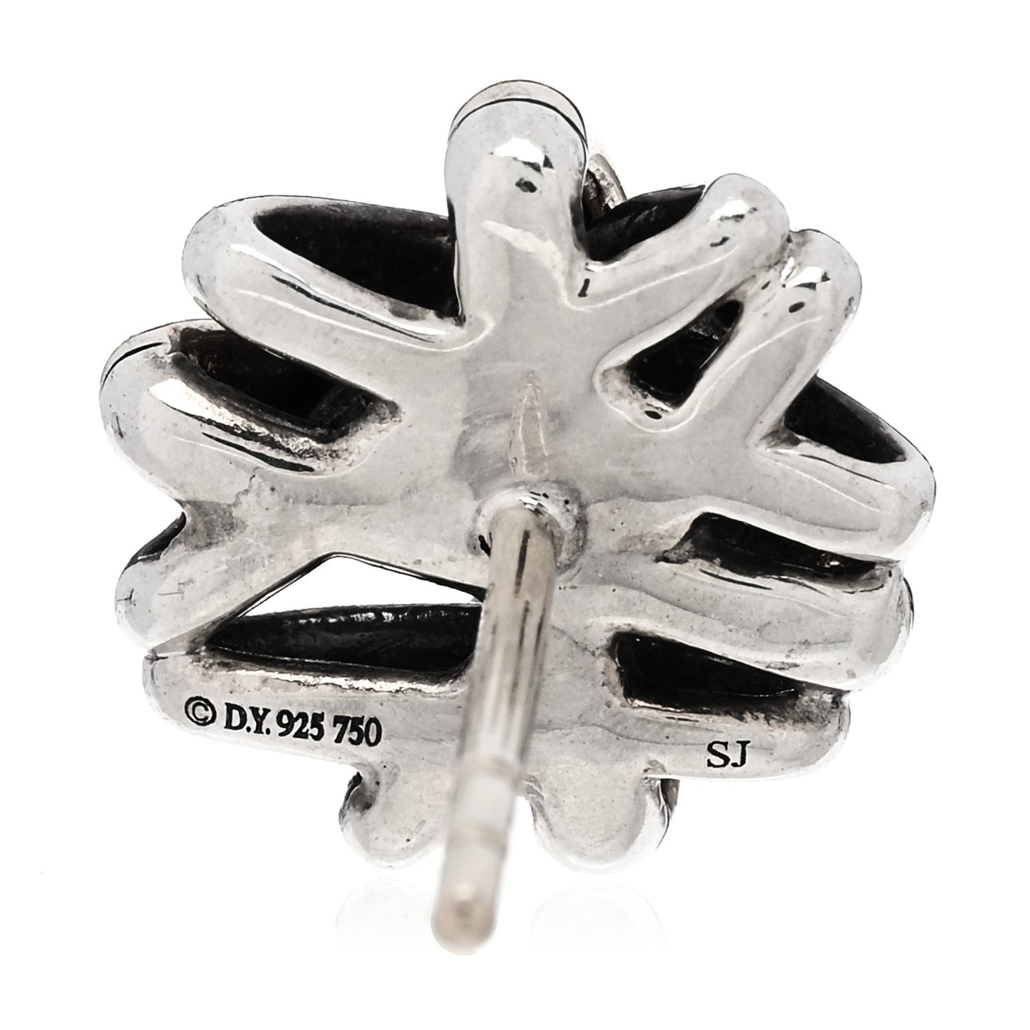 Sterling Silver 18K Yellow Gold Crossover Stud Earrings