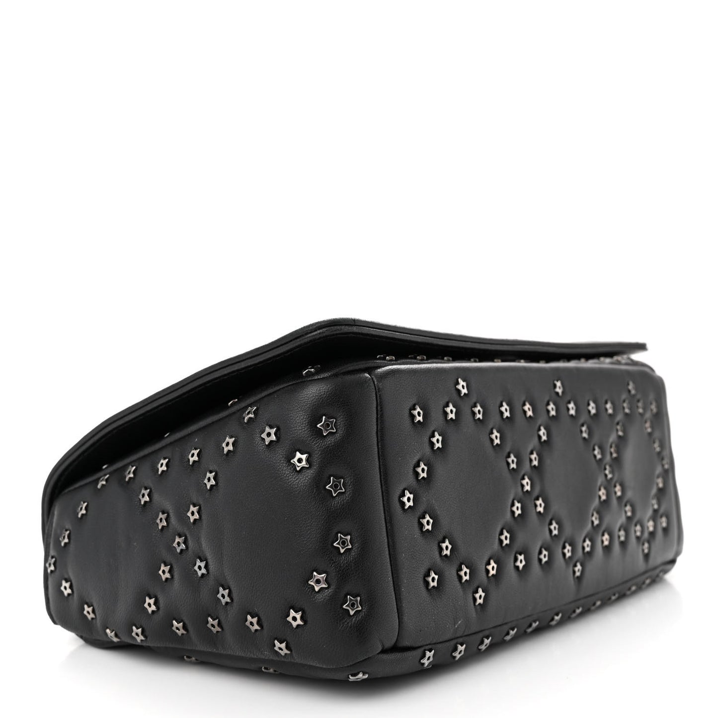 Calfskin Lucky Star Macrocannage Medium Caro Bag Black