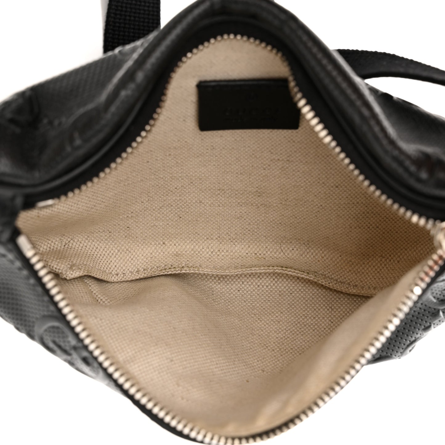 Calfskin GG Tennis Embossed Belt Bag Black