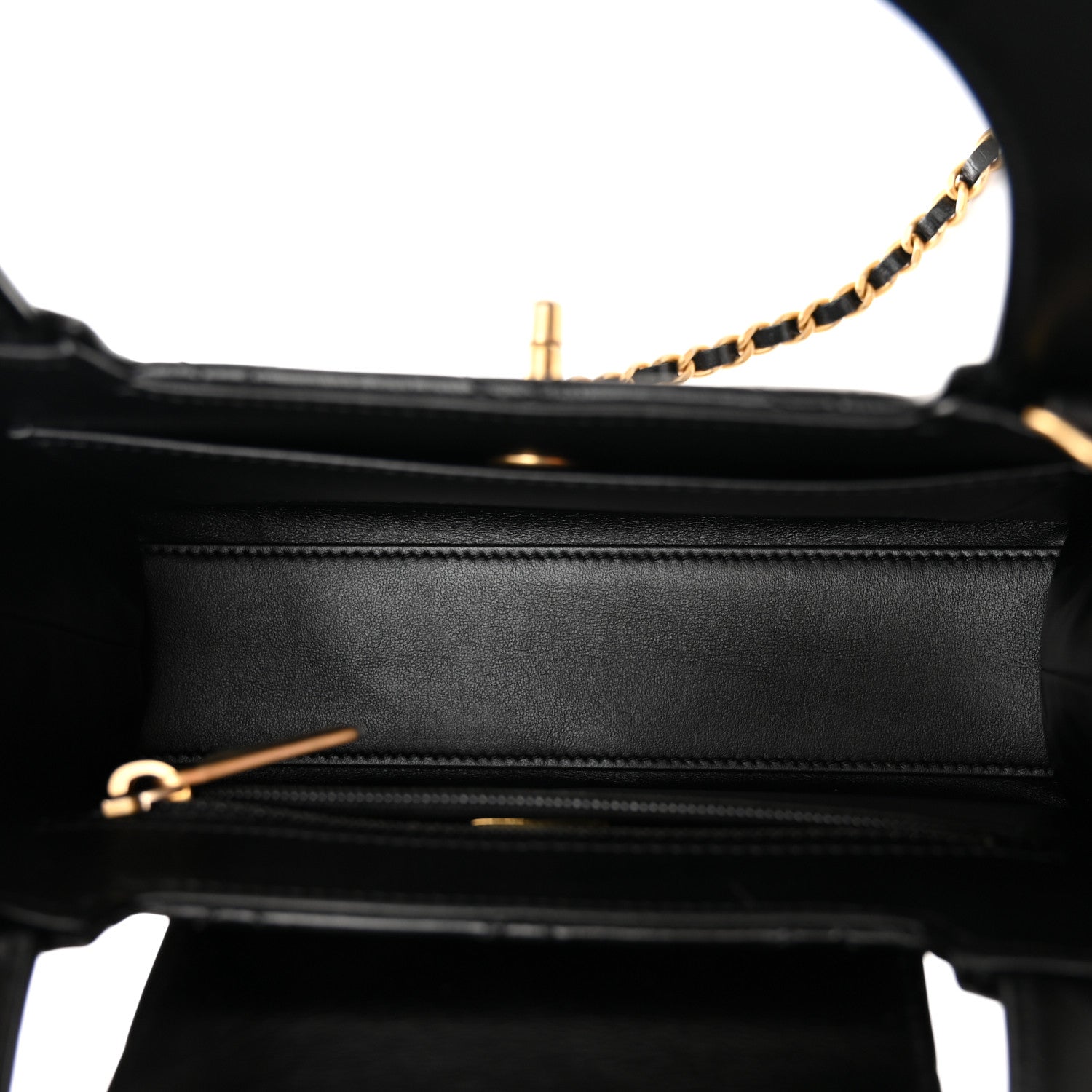 Chanel Shiny Aged Calfskin Quilted Nano Kelly Shopper Black 5 of 11