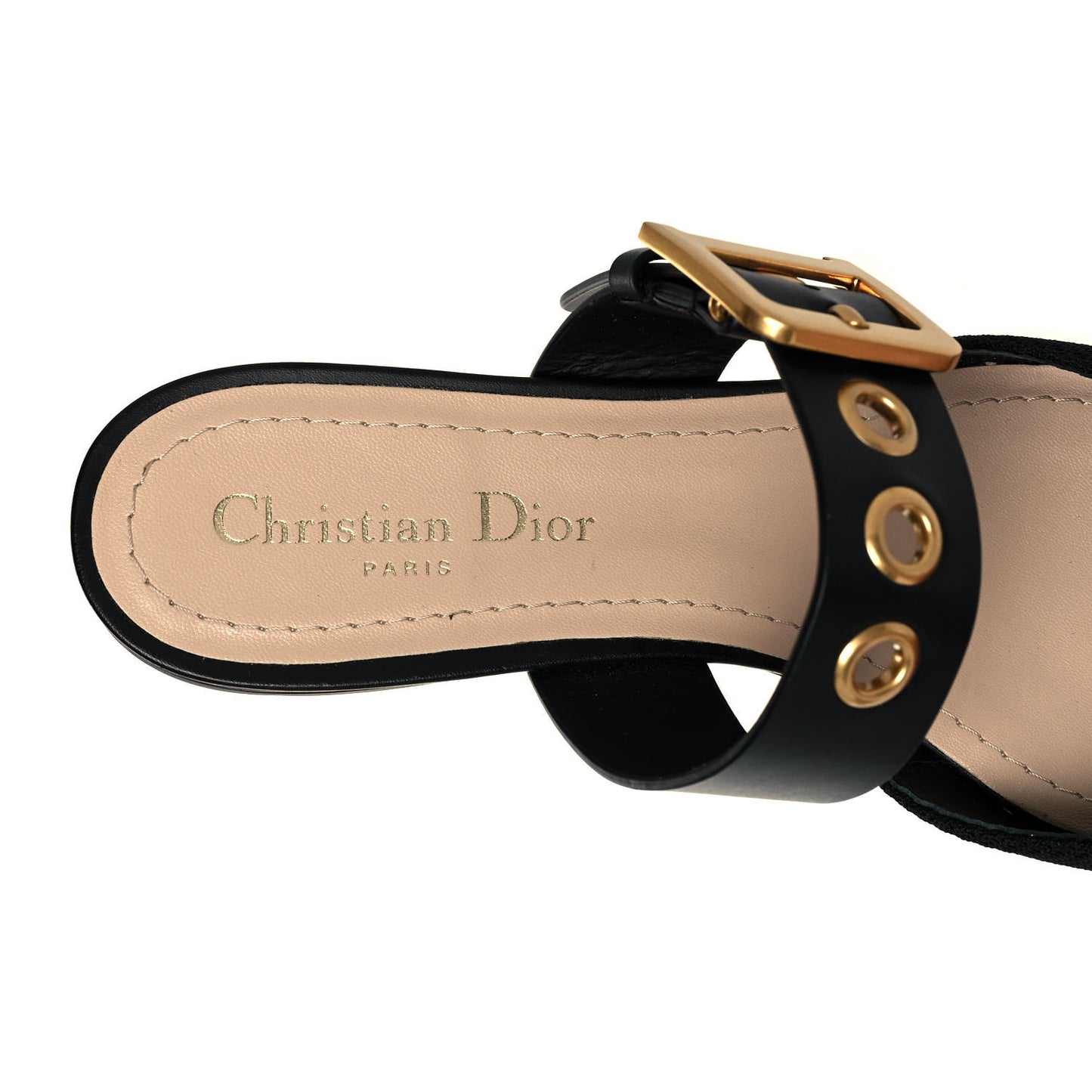 Technical Fabric D-Dior Ballerina Flat Mule 38.5 Black
