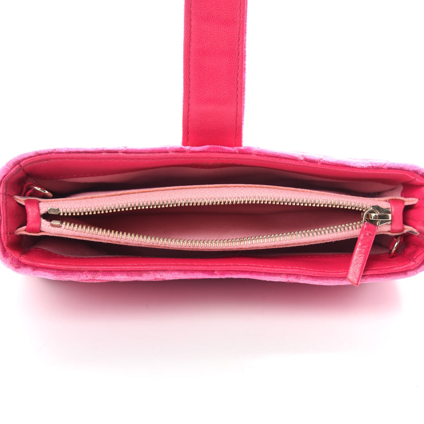 Velvet Quilted Mini Phone Holder Crossbody Bag Pink