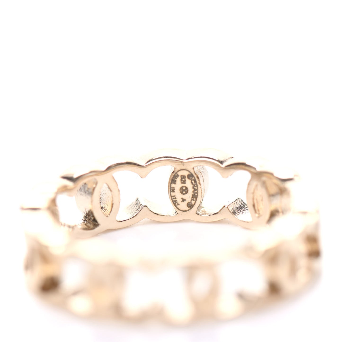 Metal Chain CC Ring 5 Gold