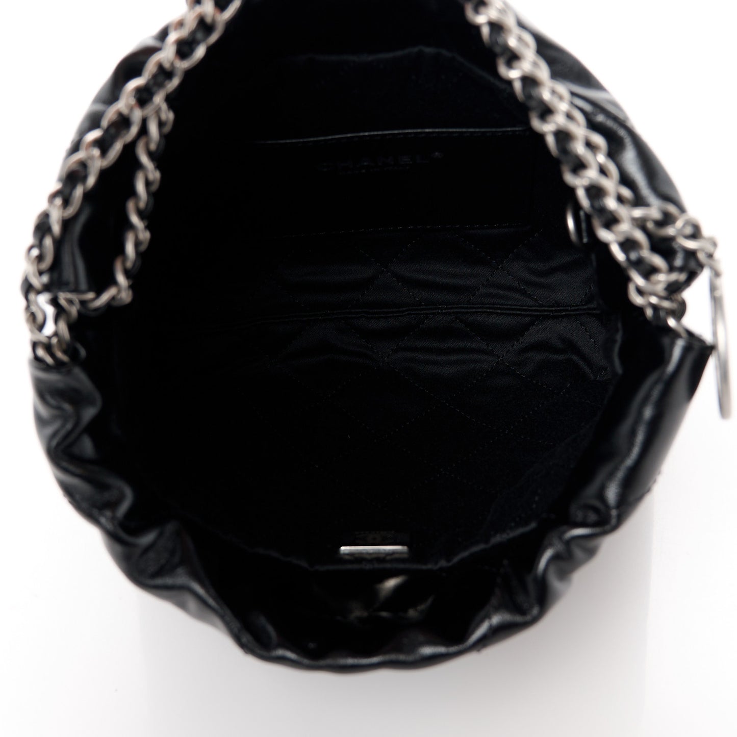 Shiny Calfskin Quilted Mini Chanel 22 Black