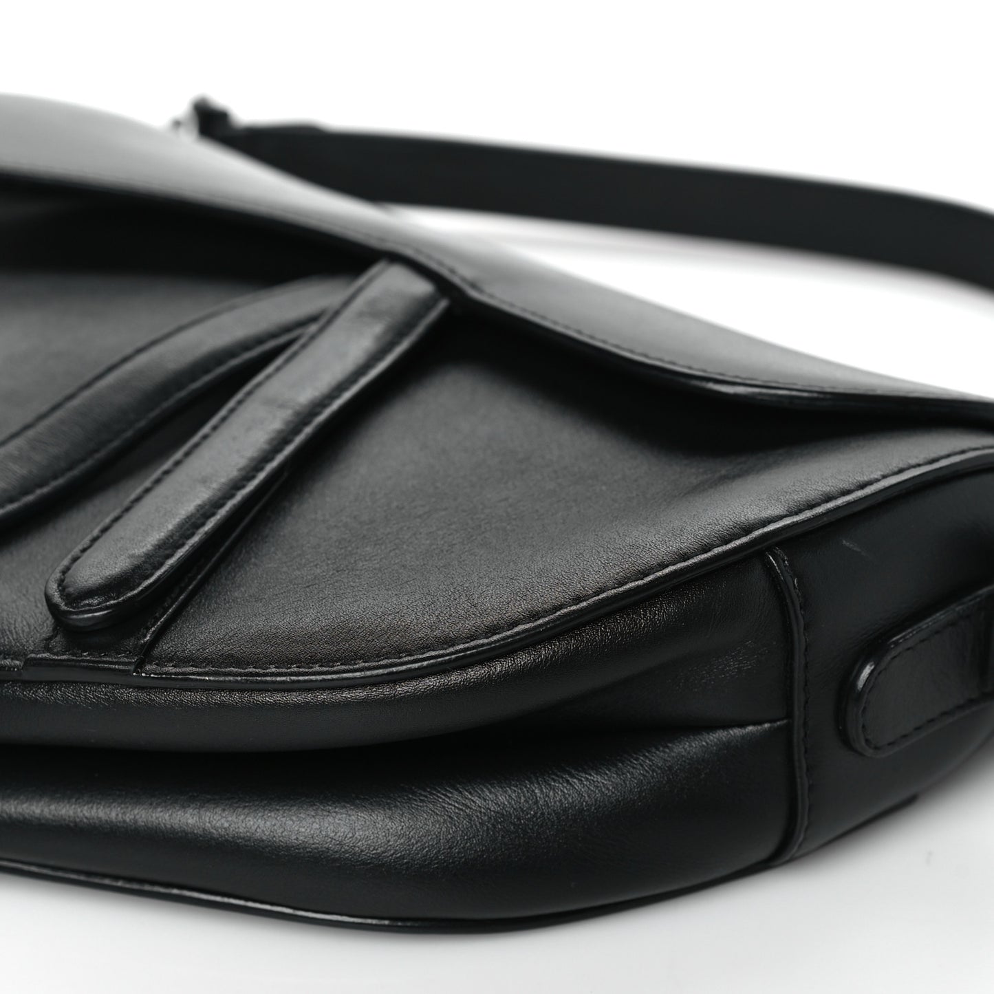 Ultra Matte Calfskin Saddle Bag Black