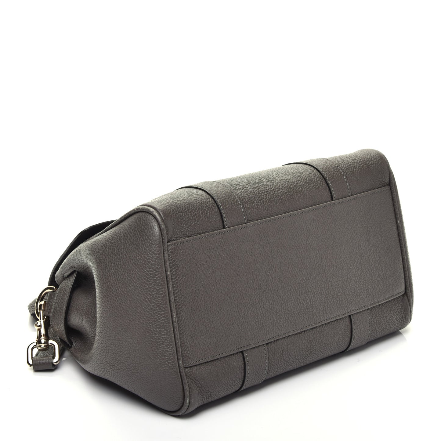 Classic Grain Calfskin Small Bayswater Satchel Dark Grey