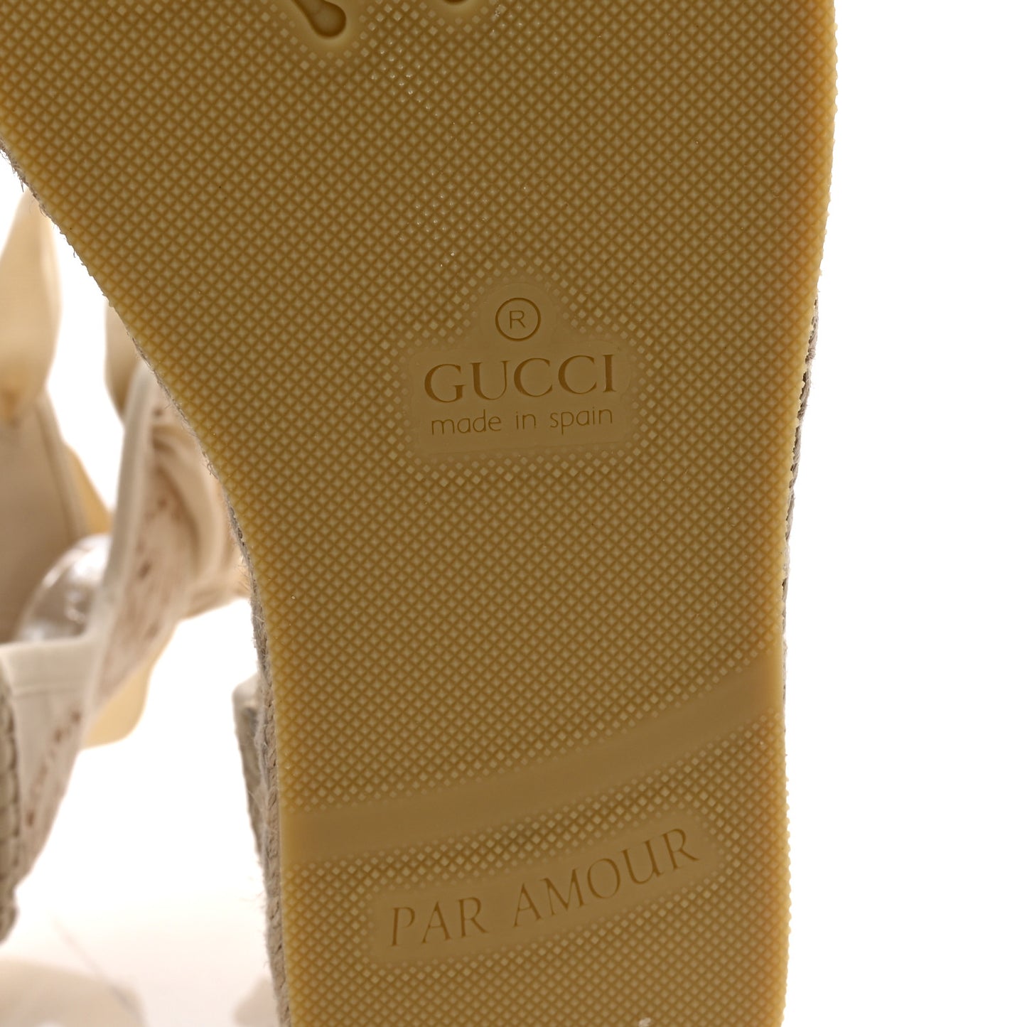Canvas Damita GG Eyelet Espadrille Wedge Sandals 37.5 Ivory