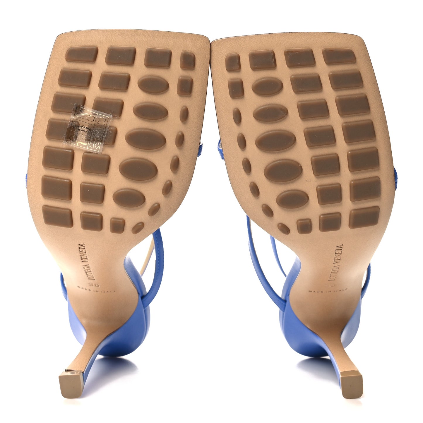 Lambskin Stretch Multi Strap 90mm Sandals 38 Aquarium