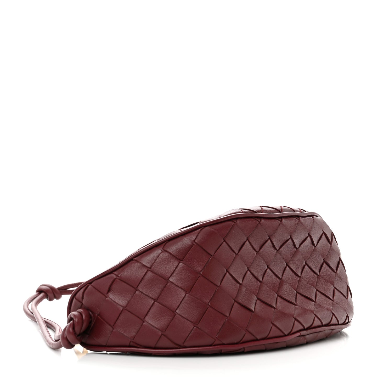 Nappa Intrecciato Half Moon Pouch On Strap Barolo