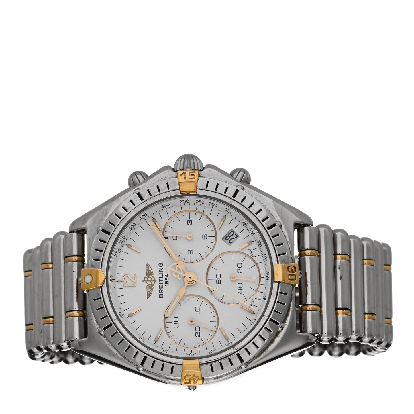 Stainless Steel 37mm Windrider Sextant Chronograph Quartz Watch White B55046