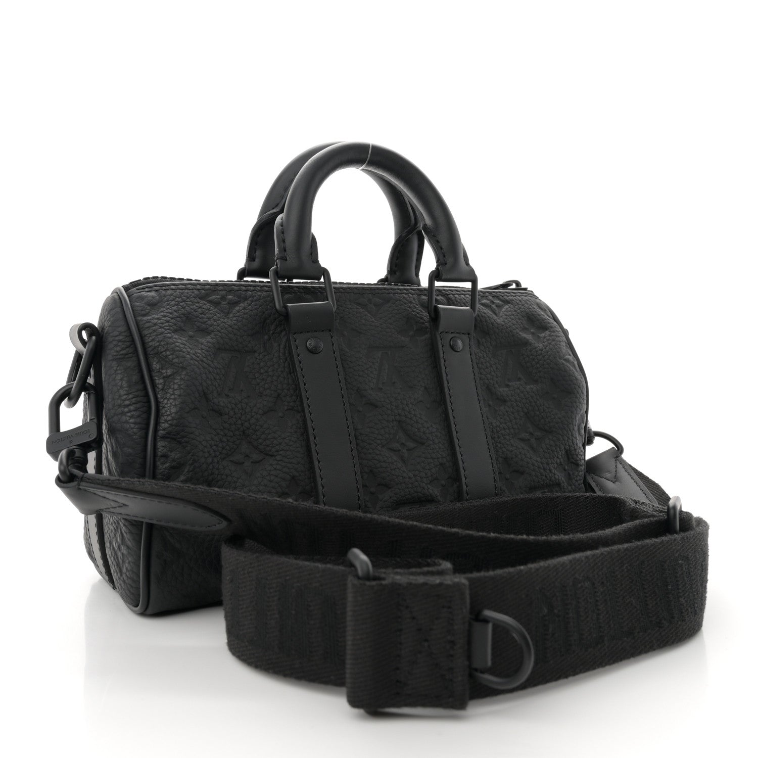 Louis Vuitton Monogram Taurillon Keepall Bandouliere 25 Black 3 of 9