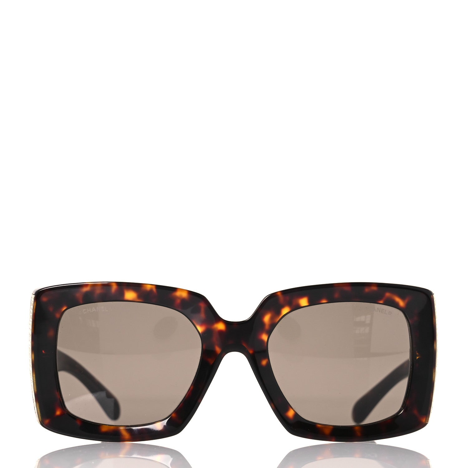 Chanel Acetate Rectangle Sunglasses 5435-A Tortoise 2 of 7