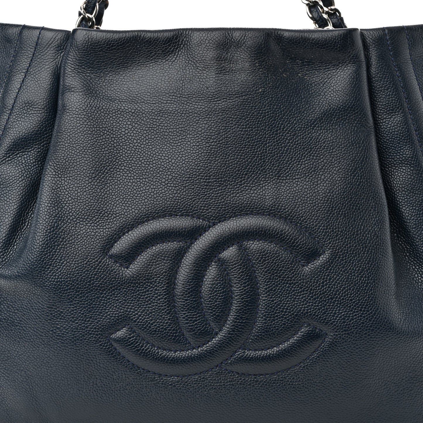 Caviar CC Timeless Shopping Tote Navy