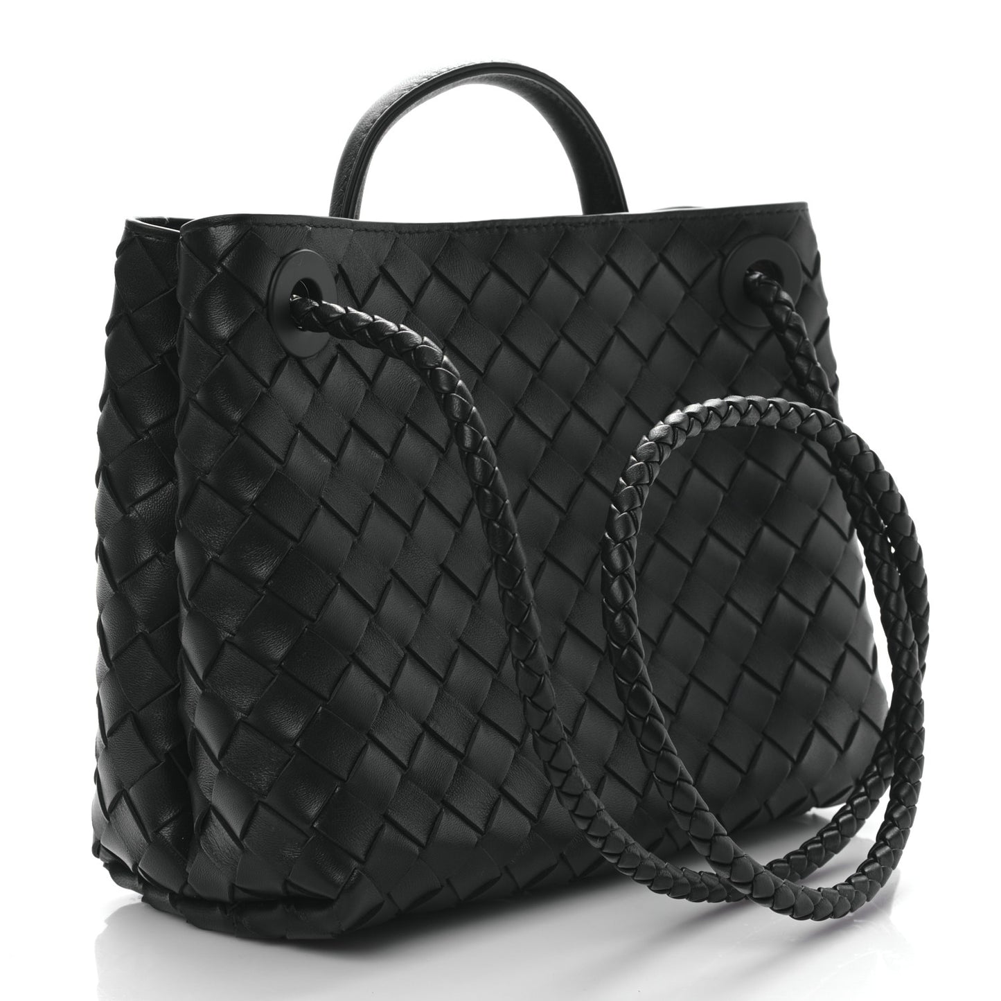 Nappa Intrecciato Small Andiamo Shoulder Bag Black