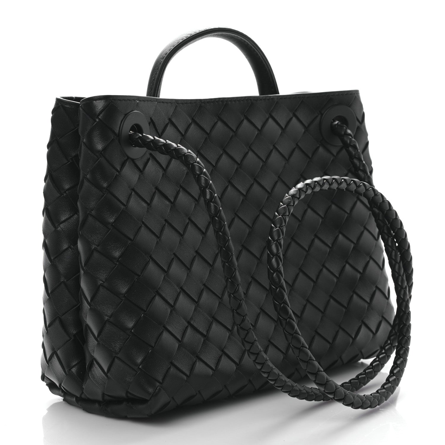 Bottega Veneta Nappa Intrecciato Small Andiamo Shoulder Bag Black 3 of 8