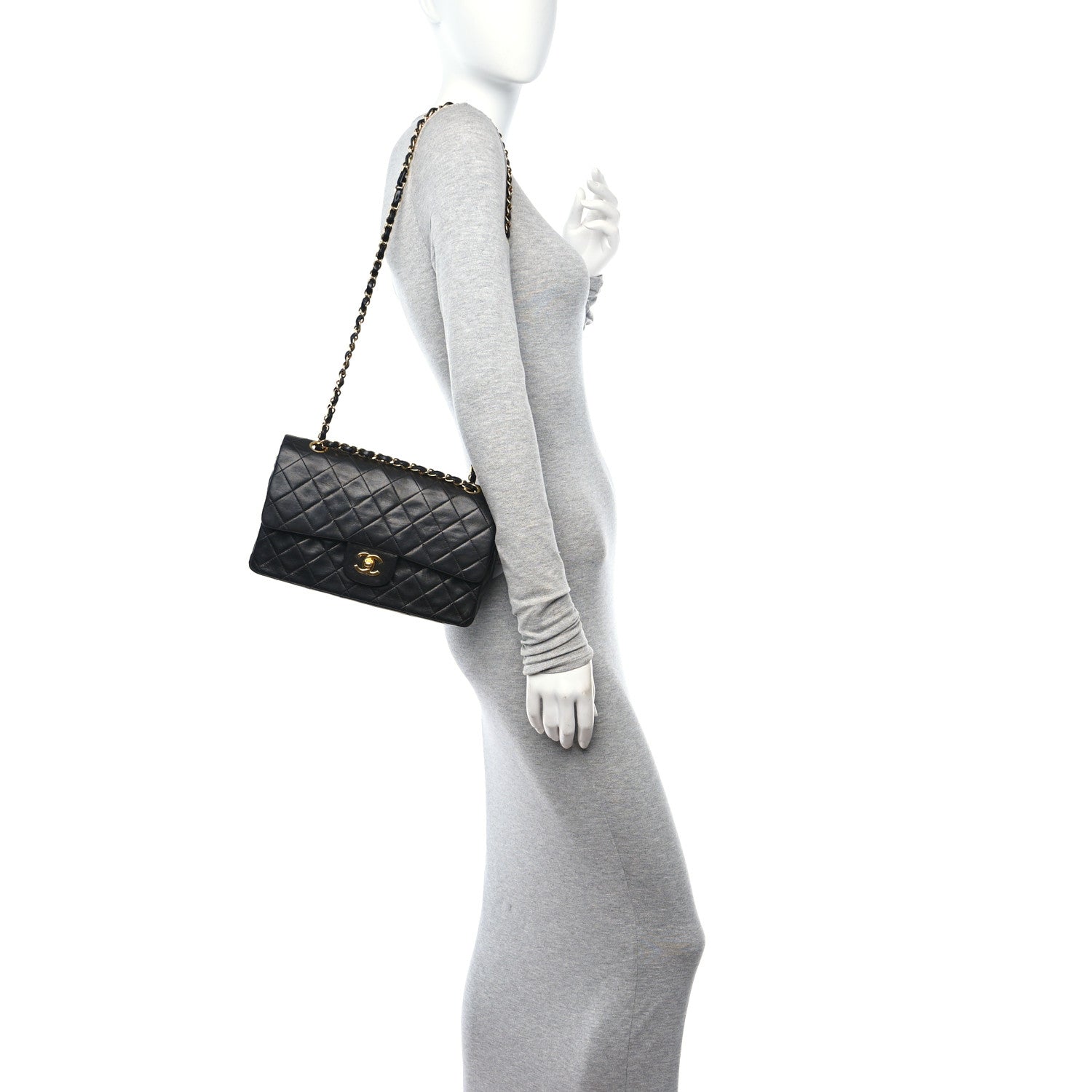 Chanel Lambskin Quilted Medium Double Flap Black 2 of 12