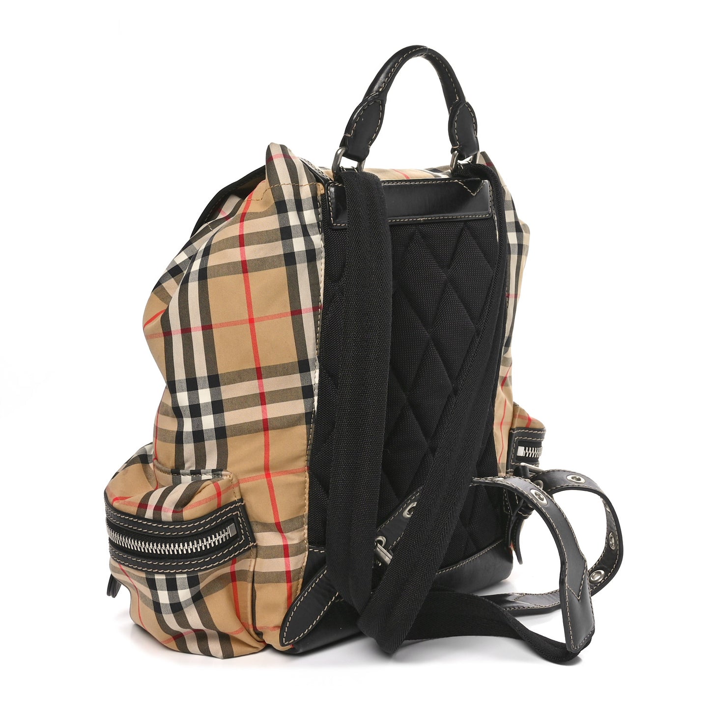 Nylon Vintage Check Medium Rucksack Backpack Antique Yellow