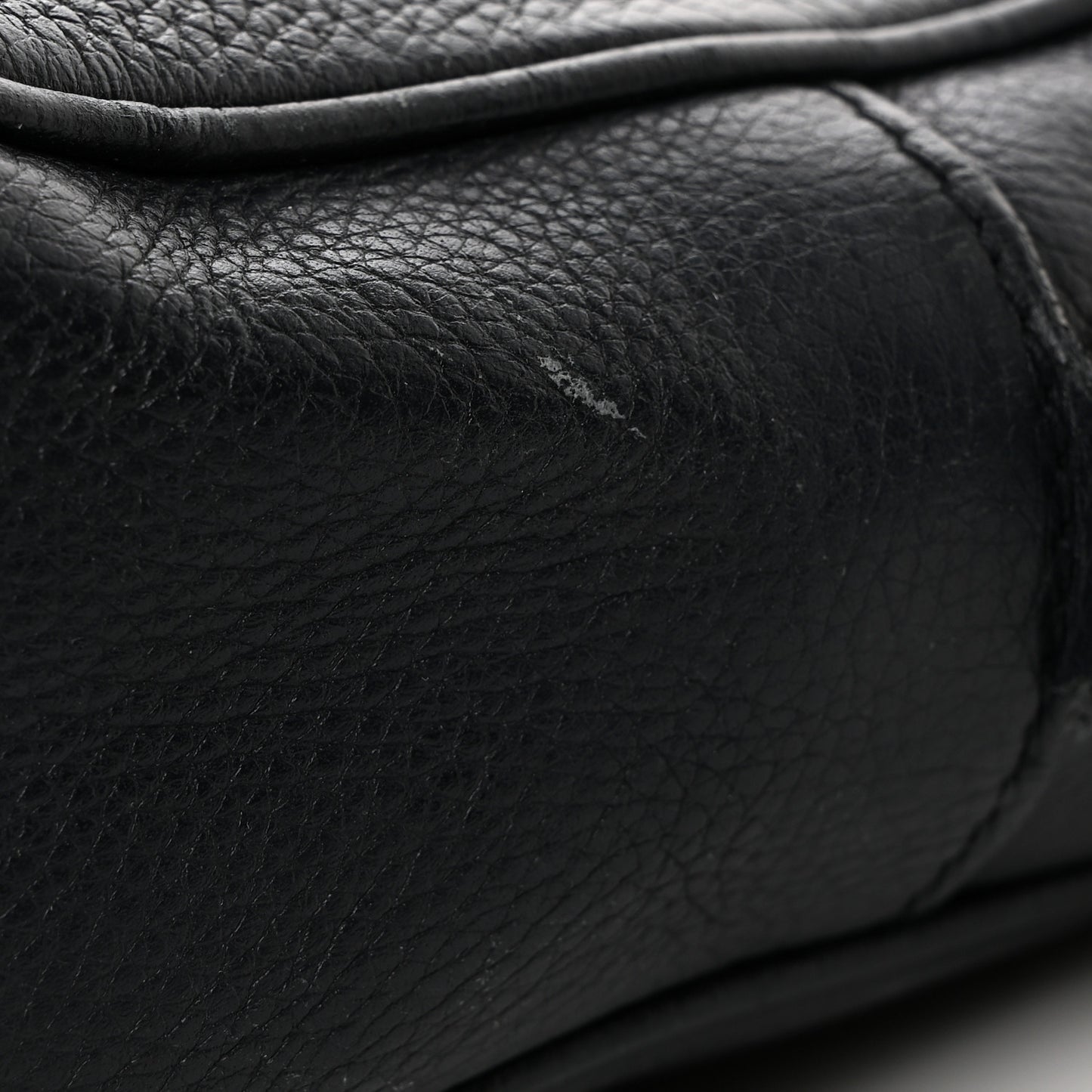 Pebbled Calfskin Small Soho Disco Bag Black