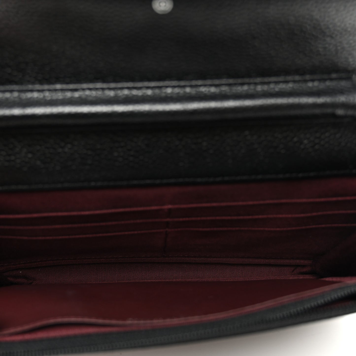 Caviar Quilted Wallet on Chain WOC Black