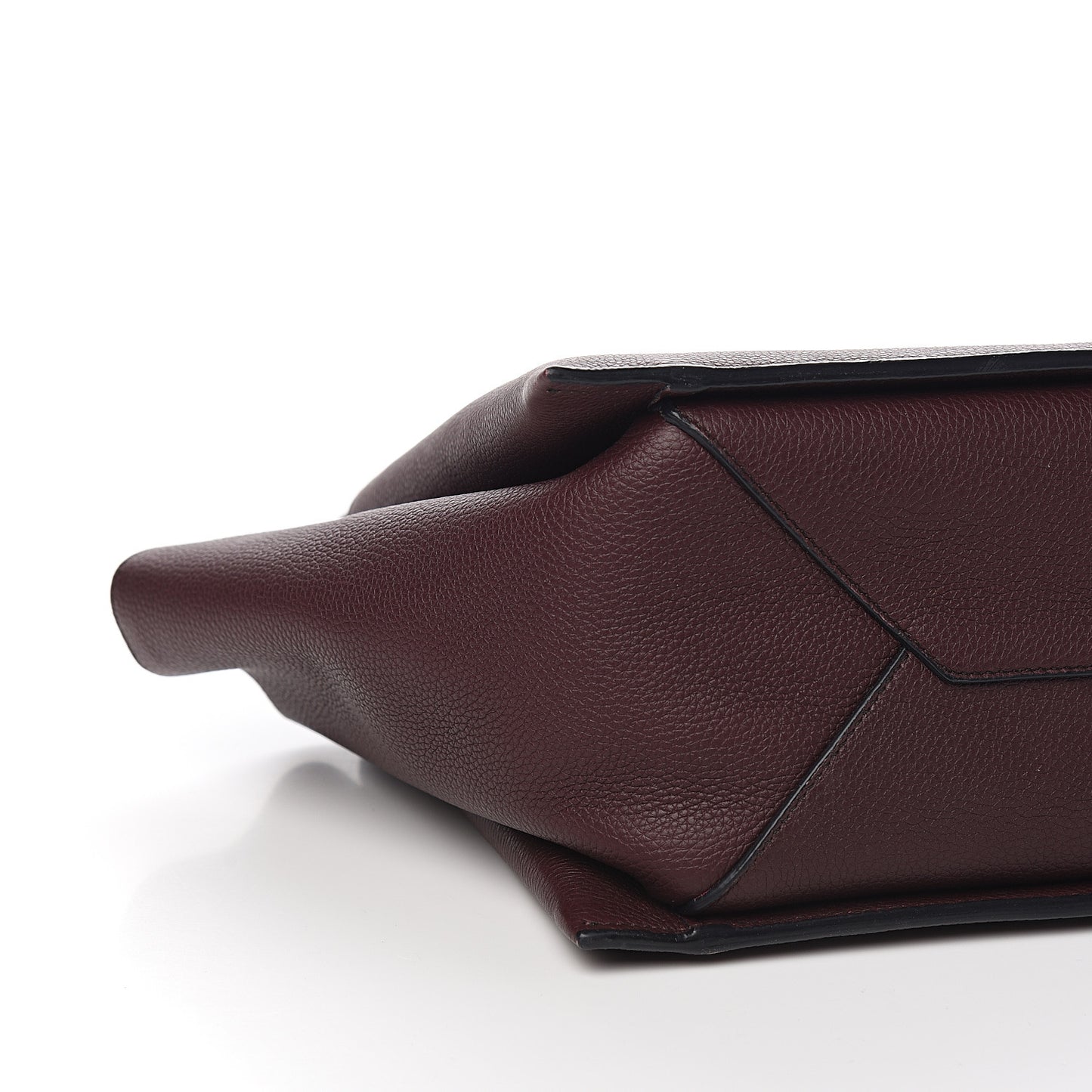 Baby Grained Calfskin Small Tri-Fold Bag Burgundy