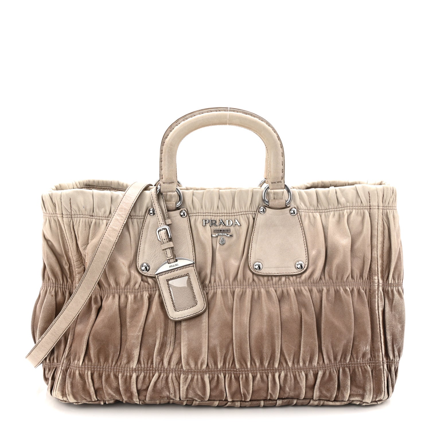 Prada Nappa Gaufre Tote Ghiaccio 1860202 – FASHIONPHILE