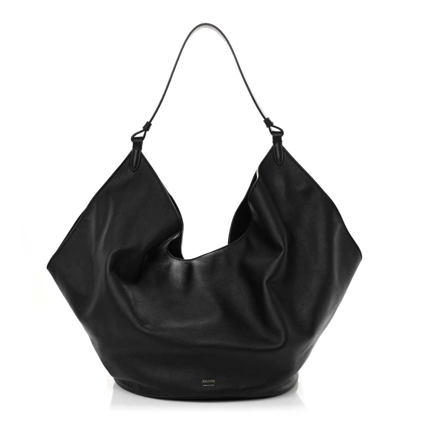 Calfskin Medium Lotus Tote Black