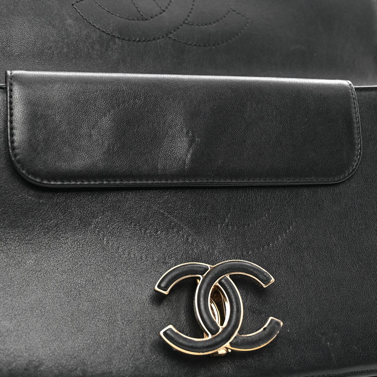 Chanel Sheepskin Chain CC Subtle Flap Black 9 of 11