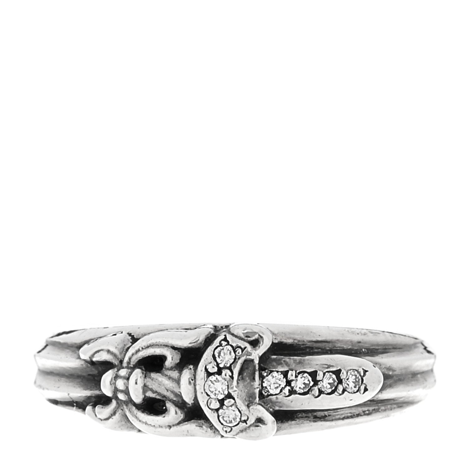 Chrome Hearts Sterling Silver Diamond Small Dagger Ring 43 2.75