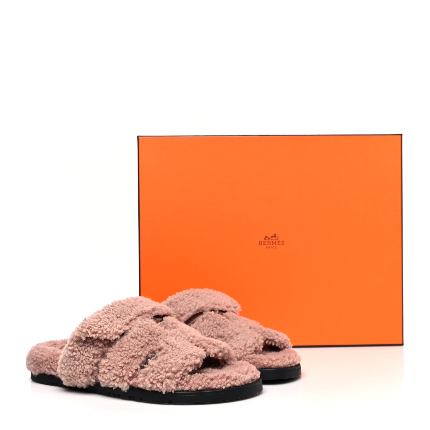 Hermes Woolskin Womens Chypre Sandals 38.5 Bois De Santal 8 of 8