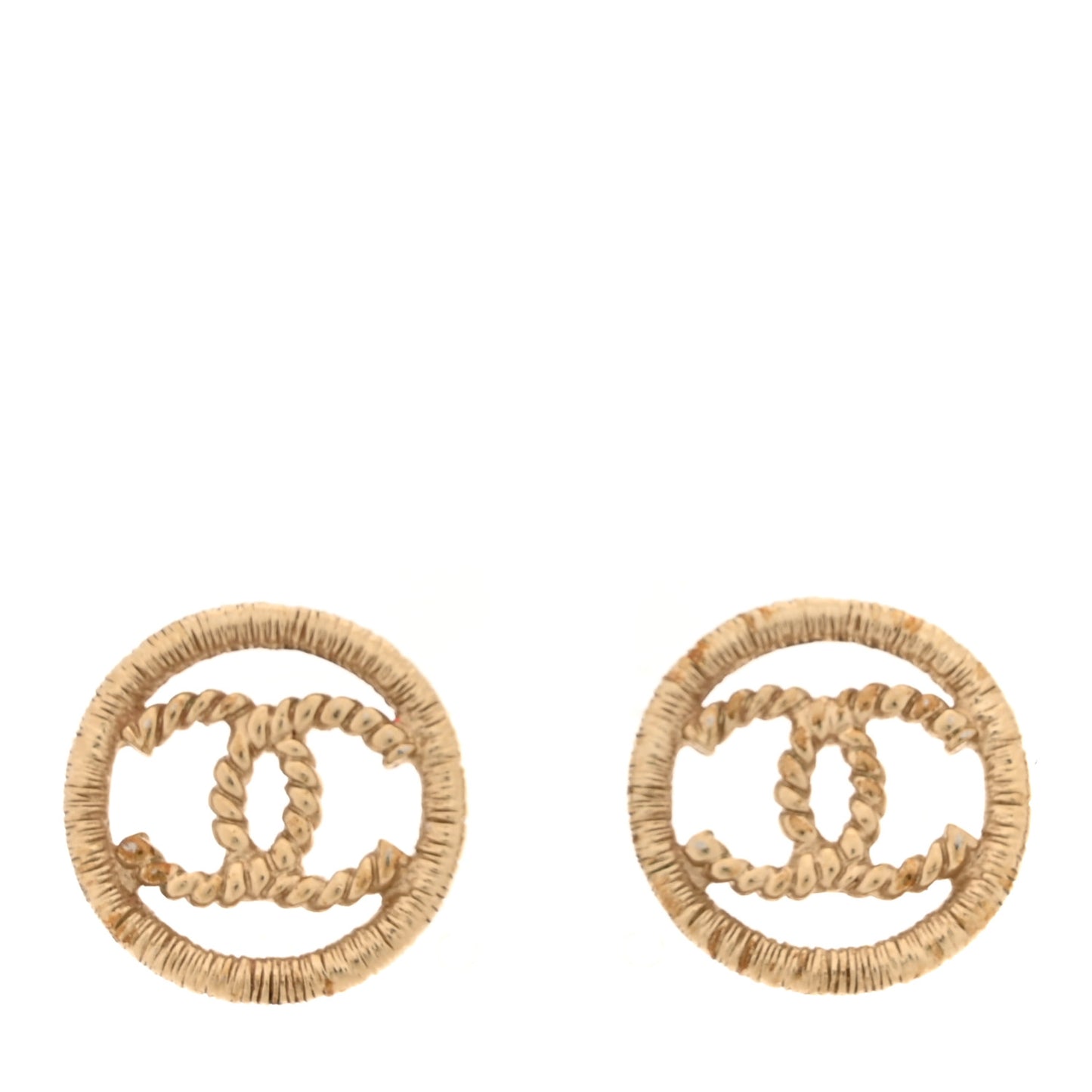 CC Round Rope Earrings Gold Gold